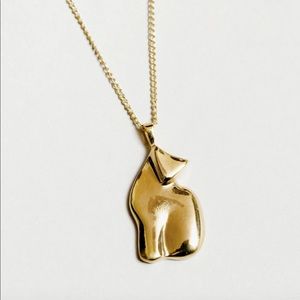 NEW Wolf Circus Le Chat Necklace in gold